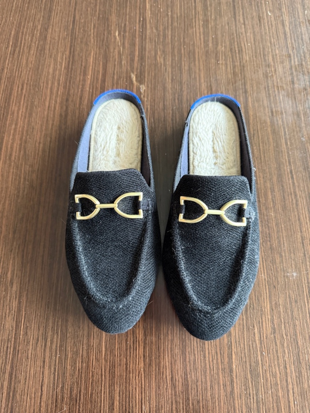 Rothy's Revelvet Cozy Bit Loafer Mule Women's 8 Black - Picture 8 of 10